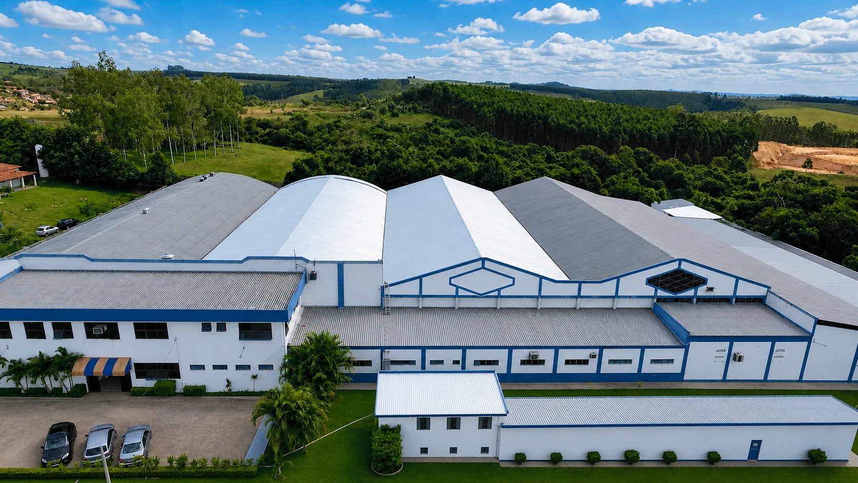 Vista aérea da fábrica da Automotiv do Brasil