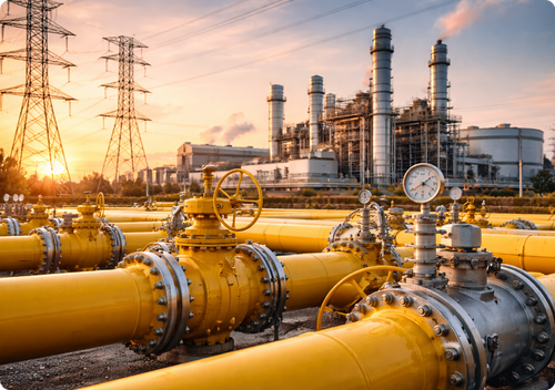 Instalação industrial de gás e energia